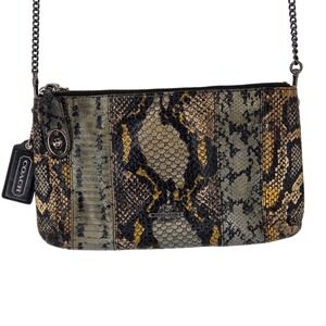Coach‎ Crosby Crossbody Chain Strap Snakeskin Embossed Leather Python Exotic